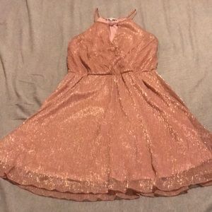 Pink Mock Neck Dress